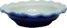 Dollhouse Pie Plate or Bowl Ceramic Blue 1:12 Scale Miniature Kitchen Accessory - MiniatureCrush