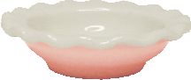 Dollhouse Pie Plate Ceramic Pink 1:12 Scale Miniature Kitchen Accessory - MiniatureCrush