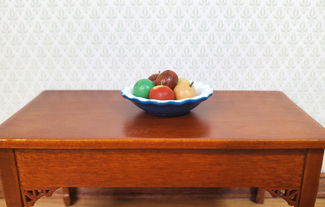 Dollhouse Pie Plate or Bowl Ceramic Blue 1:12 Scale Miniature Kitchen Accessory - MiniatureCrush