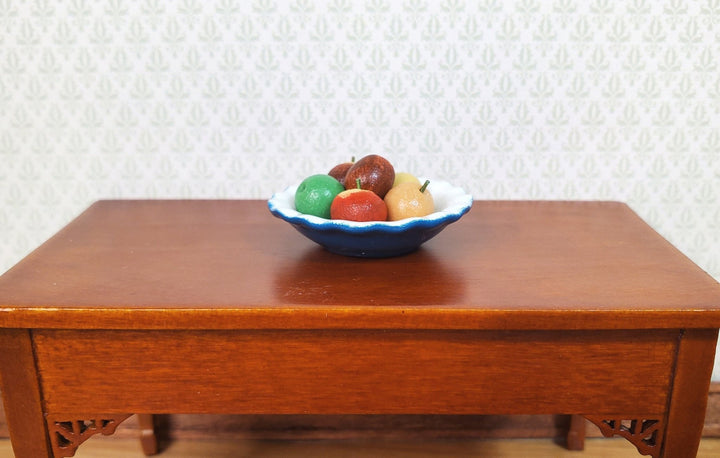 Dollhouse Pie Plate or Bowl Ceramic Blue 1:12 Scale Miniature Kitchen Accessory - MiniatureCrush