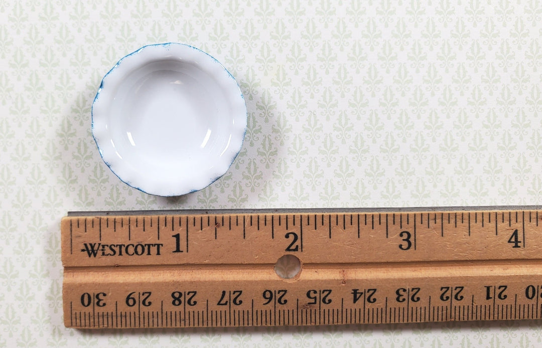 Dollhouse Pie Plate or Bowl Ceramic Blue 1:12 Scale Miniature Kitchen Accessory - MiniatureCrush