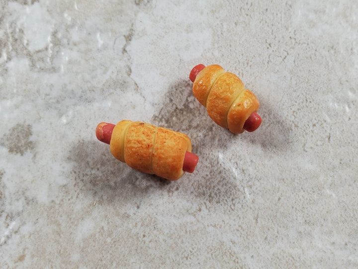 Dollhouse Pigs in a Blanket Hot Dogs Set of 2 1:12 Scale Miniature Food Kitchen - MiniatureCrush