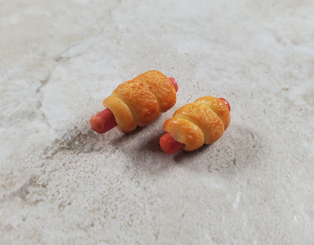 Dollhouse Pigs in a Blanket Hot Dogs Set of 2 1:12 Scale Miniature Food Kitchen - MiniatureCrush