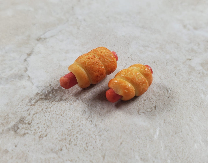 Dollhouse Pigs in a Blanket Hot Dogs Set of 2 1:12 Scale Miniature Food Kitchen - MiniatureCrush