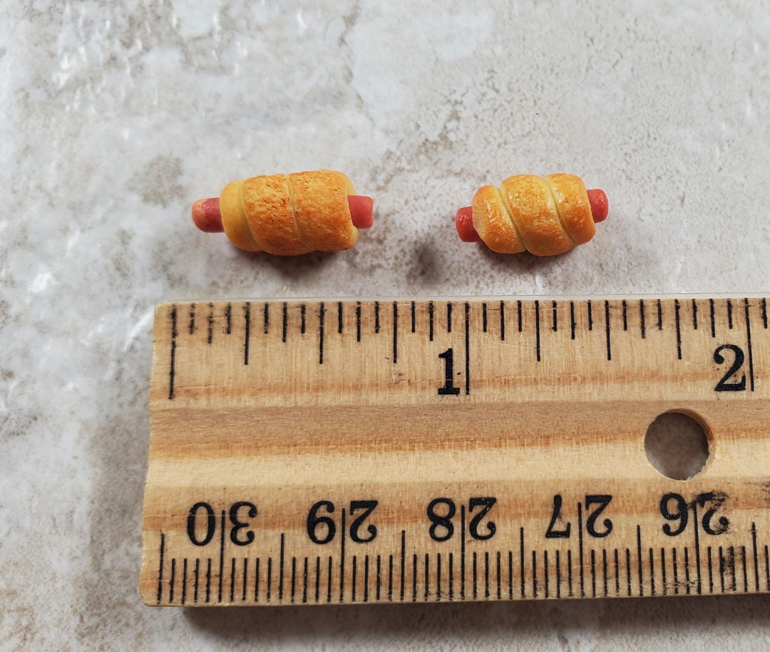 Dollhouse Pigs in a Blanket Hot Dogs Set of 2 1:12 Scale Miniature Food Kitchen - MiniatureCrush