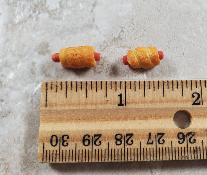Dollhouse Pigs in a Blanket Hot Dogs Set of 2 1:12 Scale Miniature Food Kitchen - MiniatureCrush