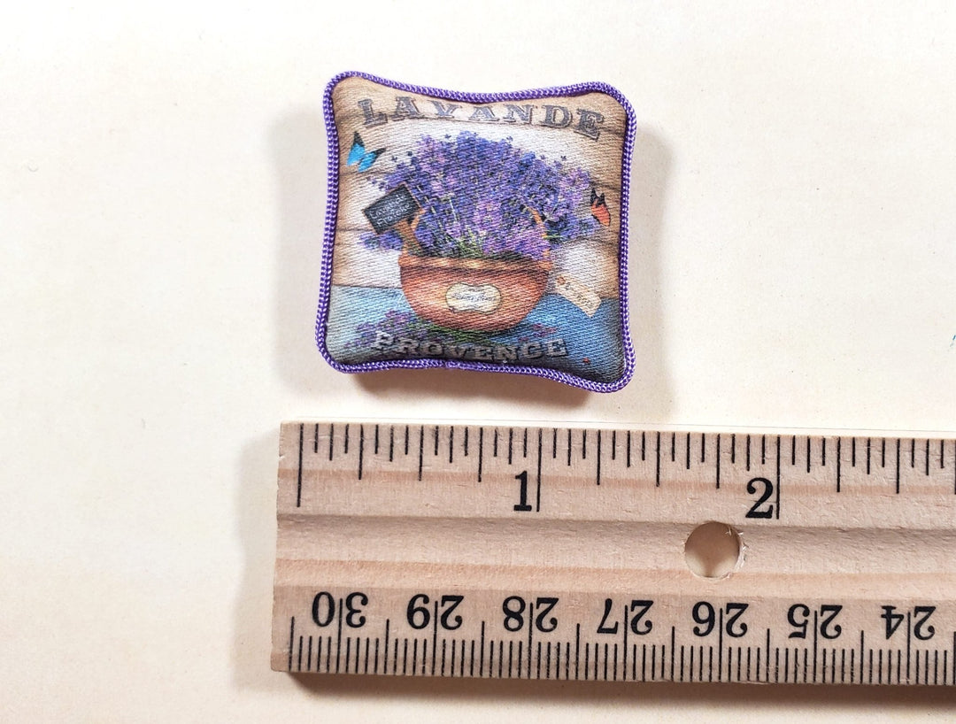 Dollhouse Pillow Lavender Herbs Handmade 1:12 Scale Miniature - MiniatureCrush