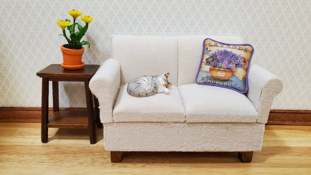 Dollhouse Pillow Lavender Herbs Handmade 1:12 Scale Miniature - MiniatureCrush