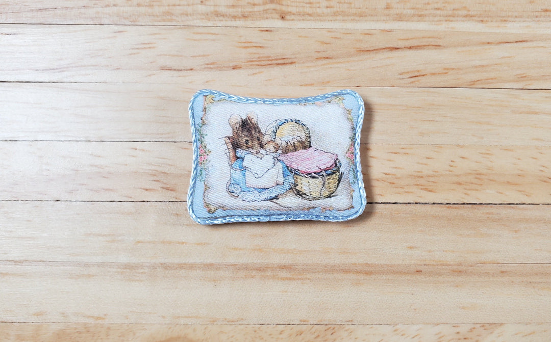 Dollhouse Pillow Mrs Tittlemouse Beatrix Potter Handmade 1:12 Scale Miniature - MiniatureCrush