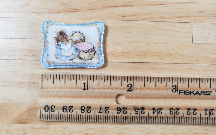 Dollhouse Pillow Mrs Tittlemouse Beatrix Potter Handmade 1:12 Scale Miniature - MiniatureCrush