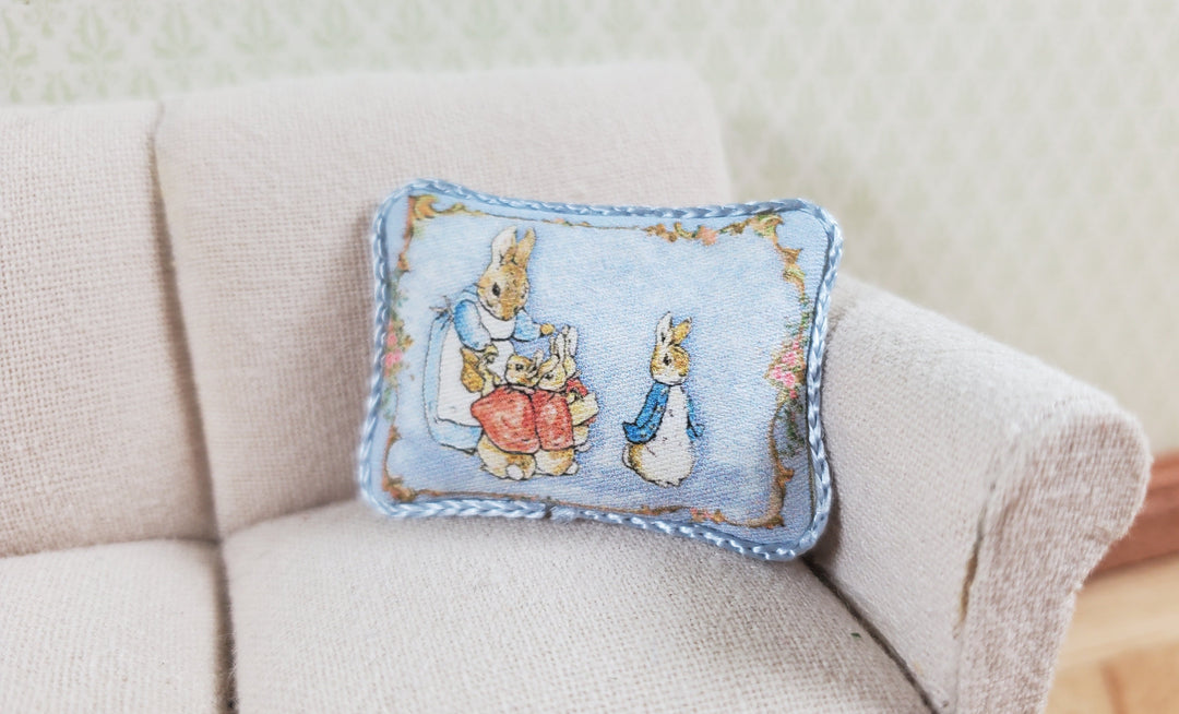 Dollhouse Pillow Peter Rabbit Beatrix Potter Handmade 1:12 Scale Miniature - MiniatureCrush