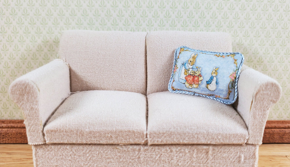 Dollhouse Pillow Peter Rabbit Beatrix Potter Handmade 1:12 Scale Miniature - MiniatureCrush