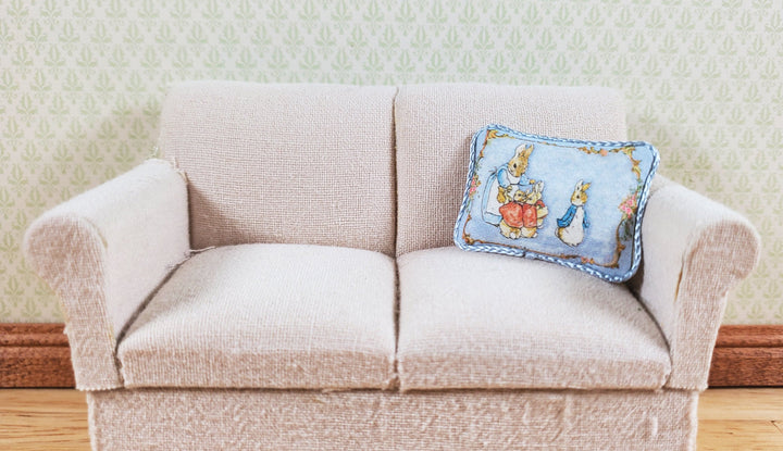 Dollhouse Pillow Peter Rabbit Beatrix Potter Handmade 1:12 Scale Miniature - MiniatureCrush