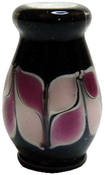 Dollhouse Pink and Black Fused Glass Vase 1:12 Scale Miniature Decor Flowers - MiniatureCrush