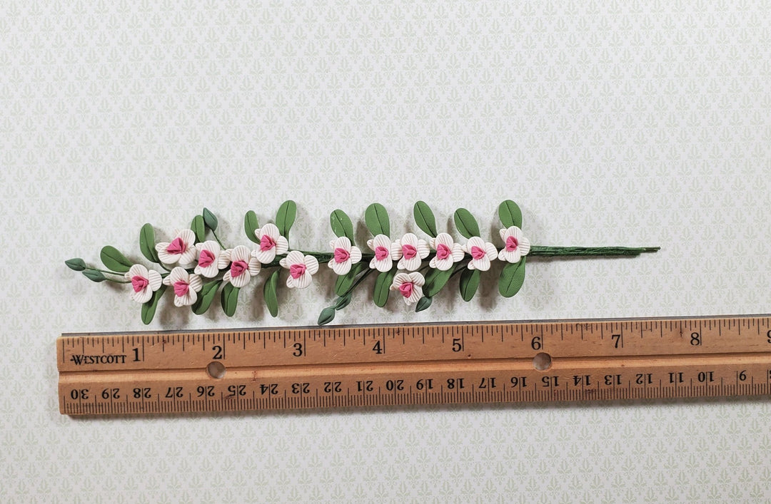 Dollhouse Pink and White Flower Vine 1:12 Scale Miniature Garden Plants Flowers - MiniatureCrush