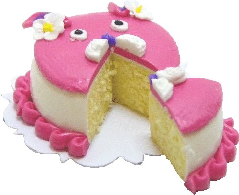 Dollhouse Pink Bunny Cake Sliced 1:12 Scale Miniature Dessert Food - MiniatureCrush