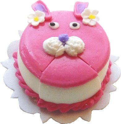 Dollhouse Pink Bunny Cake Sliced 1:12 Scale Miniature Dessert Food - MiniatureCrush