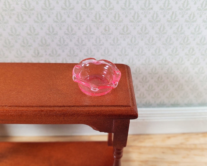 Dollhouse Pink Glass Candy Dish or Serving Bowl 1:12 Scale Miniature - MiniatureCrush