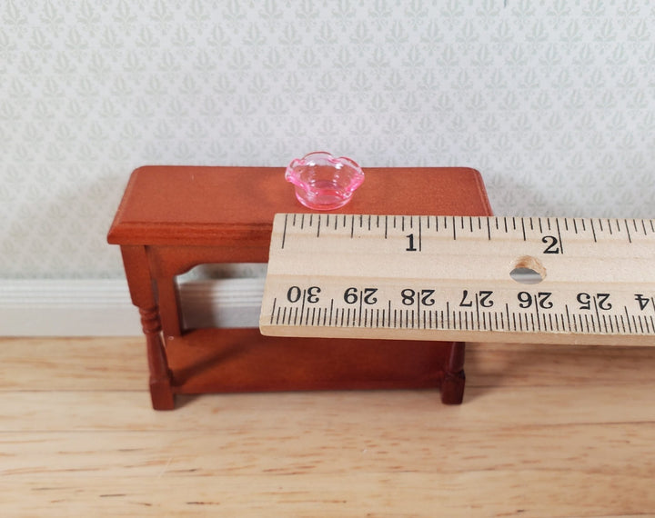 Dollhouse Pink Glass Candy Dish or Serving Bowl 1:12 Scale Miniature - MiniatureCrush