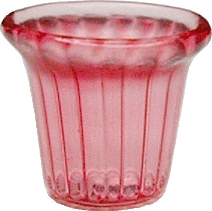 Dollhouse Pink Glass Cup or Votive Holder 1:12 Scale Miniature Glasses Cups - MiniatureCrush