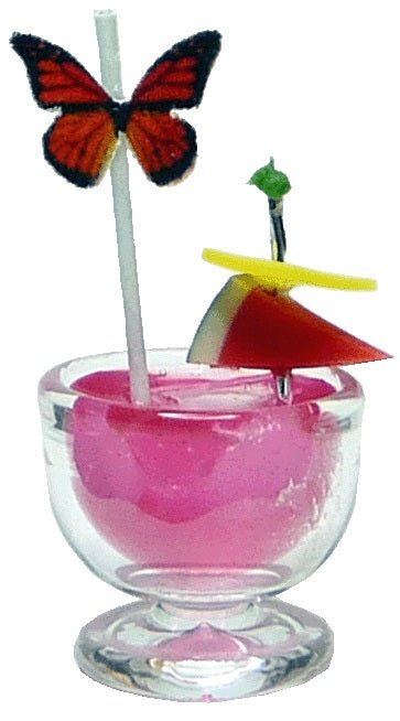 Dollhouse Pink Lady Tropical Cocktail 1:12 Scale Miniature Drink - MiniatureCrush