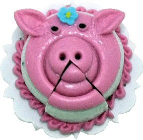 Dollhouse Pink Pig Cake with Slice 1:12 Scale Miniature Dessert Food - MiniatureCrush