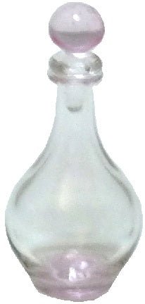 Dollhouse Pink Trim Glass Decanter with Lid 1:12 Scale Miniature Decor Drinks - MiniatureCrush
