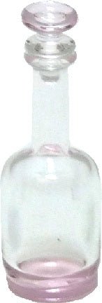 Dollhouse Pink Trim Glass Decanter with Lid 1:12 Scale Miniature Decor Drinks - MiniatureCrush