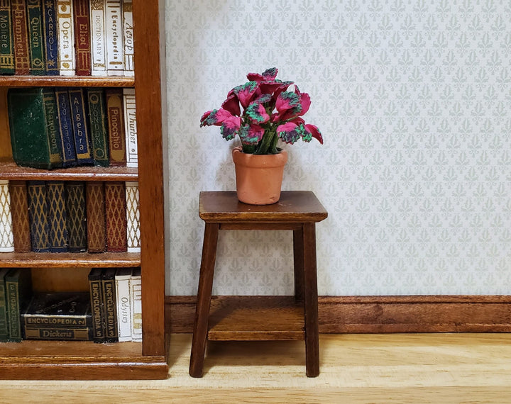 Dollhouse Pink Variegated Coleus Plant in a Terra Cotta Pot 1:12 Scale Miniature - MiniatureCrush
