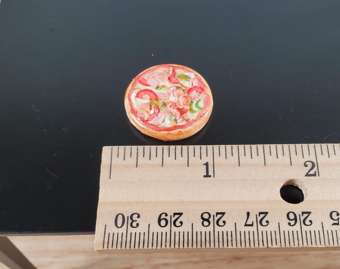 Dollhouse Pizza Canadian Bacon with Veggies 1:12 Scale Miniature Food - MiniatureCrush
