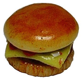 Dollhouse Plain Cheeseburger 1:12 Scale Miniature Food Kitchen - MiniatureCrush