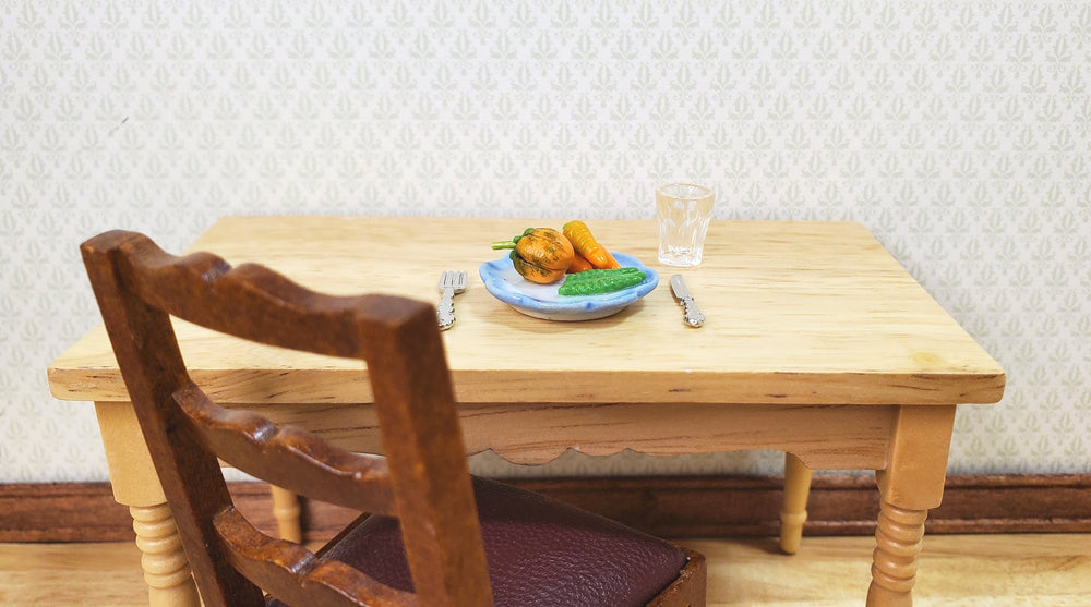 Dollhouse Plate of Veggies Squash Carrots Beans 1:12 Scale Miniature Food - MiniatureCrush