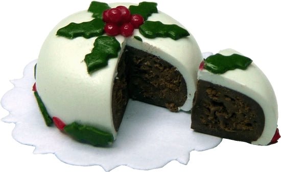 Dollhouse Poinsettia Cut Cake 1:12 Scale Miniature Dessert Food Bakery - MiniatureCrush