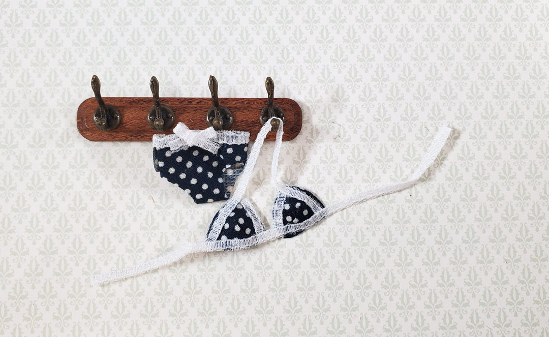 Dollhouse Polka Dot Bikini Navy Blue and White 1:12 Miniature Decoration Only - Miniature Crush