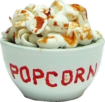 Dollhouse Popcorn in a Bowl 1:12 Scale Miniature Food Kitchen - MiniatureCrush