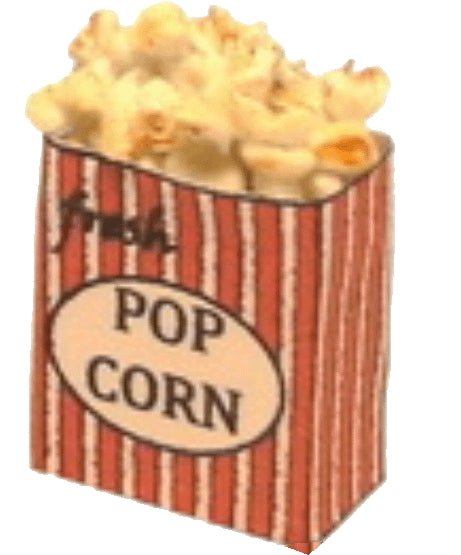 Dollhouse Popcorn in a Paper Bag 1:12 Scale Miniature Food Kitchen - MiniatureCrush