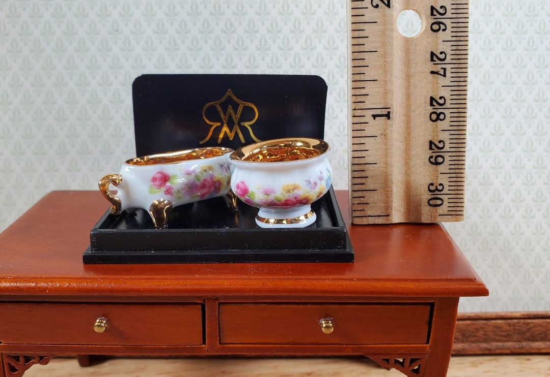 Dollhouse Porcelain Bowls w/ 24k Gold by Reutter Porcelain 1:12 Scale Miniatures - Miniature Crush