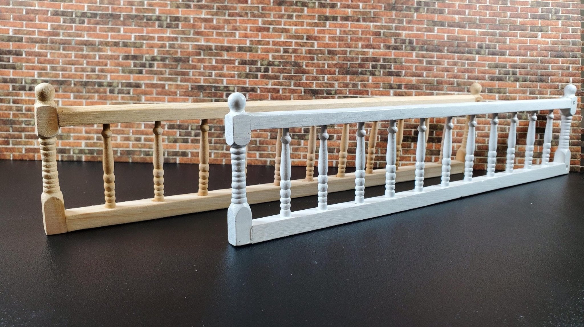Miniature Racetrack Railing Dollhouse Porch Deck Railing Unpainted or White 1:12 Scale Miniature ...