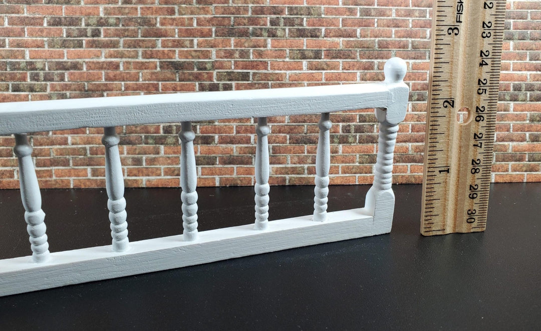 Dollhouse Porch Deck Railing Unpainted or White 1:12 Scale Miniature Assembled - Miniature Crush