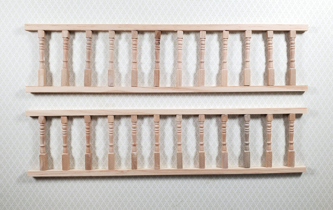 Dollhouse Porch Railing x2 Pieces for Porches Decks Gardens 1:12 Scale Miniature - MiniatureCrush