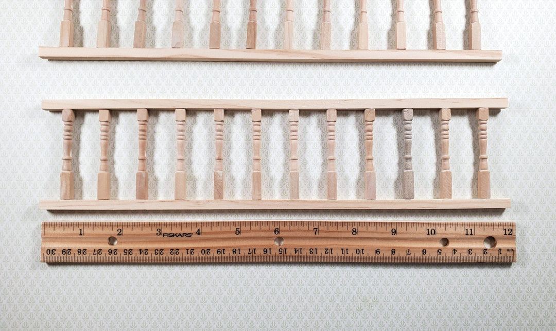 Dollhouse Porch Railing x2 Pieces for Porches Decks Gardens 1:12 Scale Miniature - MiniatureCrush