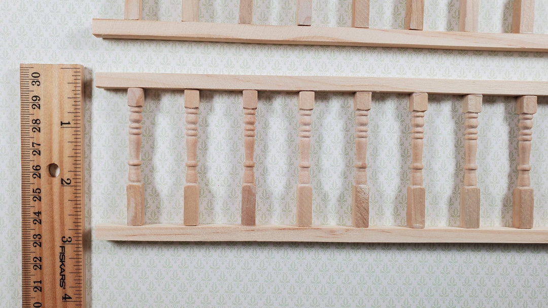 Dollhouse Porch Railing x2 Pieces for Porches Decks Gardens 1:12 Scale Miniature - MiniatureCrush