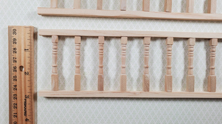 Dollhouse Porch Railing x2 Pieces for Porches Decks Gardens 1:12 Scale Miniature - MiniatureCrush
