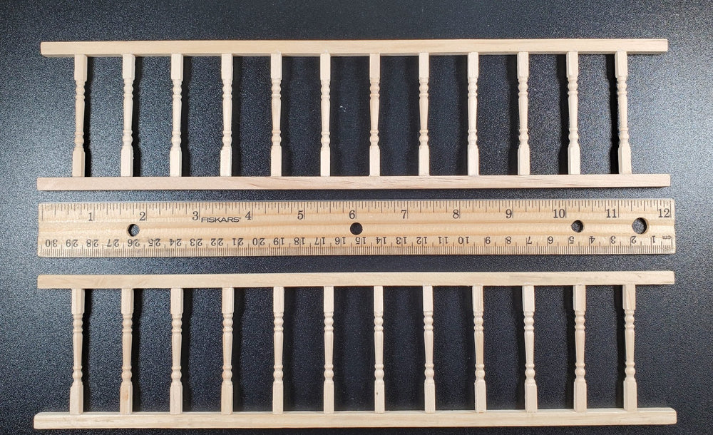Dollhouse Porch Railing x3 Pieces for Porches Decks Gardens 1:12 Scale Miniature - MiniatureCrush