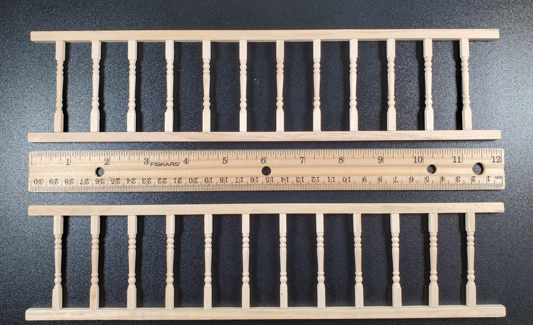 Dollhouse Porch Railing x3 Pieces for Porches Decks Gardens 1:12 Scale Miniature - MiniatureCrush