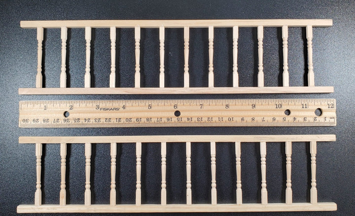 Dollhouse Porch Railing x3 Pieces for Porches Decks Gardens 1:12 Scale Miniature - MiniatureCrush