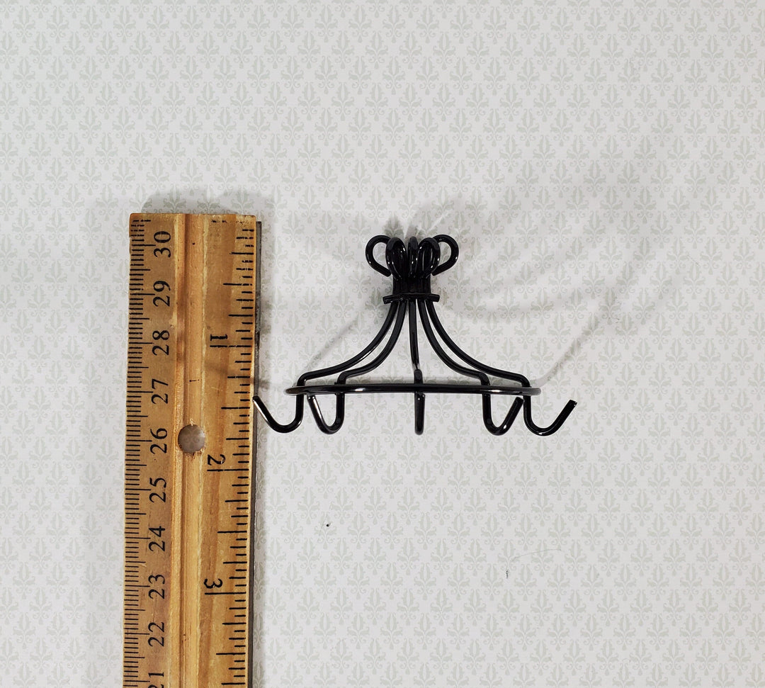 Dollhouse Pot Pan Hanger Rack with Hooks Metal Kitchen Rack 1:12 Scale Miniature - MiniatureCrush