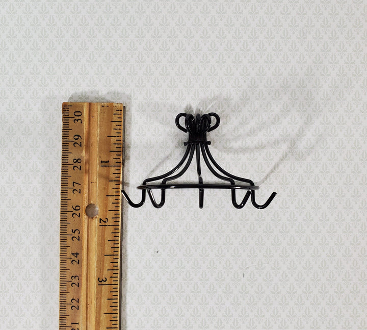 Dollhouse Pot Pan Hanger Rack with Hooks Metal Kitchen Rack 1:12 Scale Miniature - MiniatureCrush
