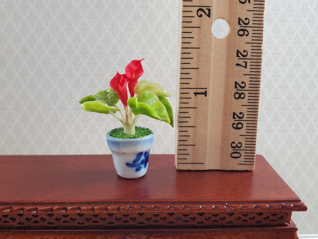 Dollhouse Potted Calla Lily Red Flowering Plant in Clay Pot 1:12 Scale Miniature - MiniatureCrush