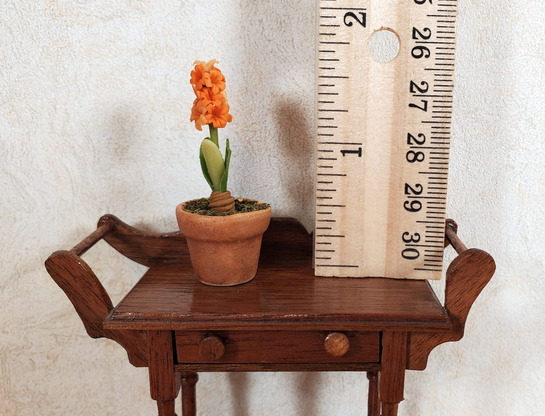 Dollhouse Potted Hyacinth Orange Flowering Plant in a Pot 1:12 Scale Miniature - MiniatureCrush